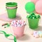 12 Pack Pink and Green Metal Bucket Favors 7.87 x 4.72 x 4.72 inches